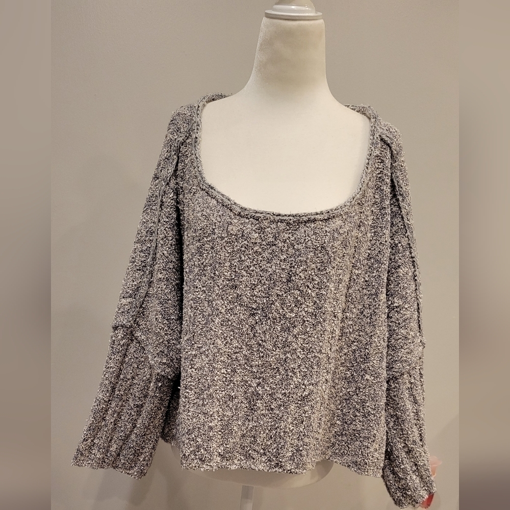 FREE PEOPLE Good Day Pullover In Charcoal Size M - Picture 2 of 10